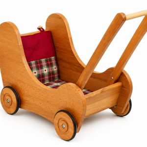 Lauflern-Puppenwagen mit Bremse und Kissen